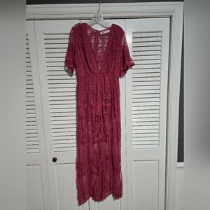 Sexy Mauve Lacy Romper - M/L